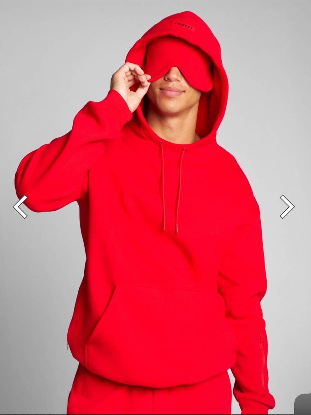 Comfrt Men's Red Pullover Hoodie with Kangaroo Pocket size XL